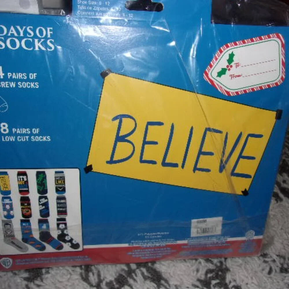 Ted Lasso Box of 12 Days Men's Various Styles & Colors Socks Shoe Size 6-12 New